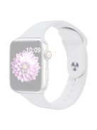 KALEBOL Watch Band for Apple Watch Series 10 42mm / 9 8 7 41mm / SE (2023) SE (2022) SE 6 5 4 40mm / 3 2 1 38mm Silicone Wrist Strap, Size: L - White