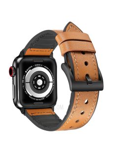   Leather Coated Silicone Watchband Strap for Apple Watch Ultra 49mm / Series 7 / 8 45mm / Series 6 / 5 / 4 / SE / SE (2022) 44m / Series / Series 3 / 2 / 1 42mm - Brown