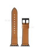 Leather Coated Silicone Watchband Strap for Apple Watch Ultra 49mm / Series 7 / 8 45mm / Series 6 / 5 / 4 / SE / SE (2022) 44m / Series / Series 3 / 2 / 1 42mm - Brown