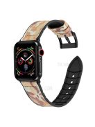 Leather Coated Silicone Watchband Strap for Apple Watch Ultra 49mm / Series 7 / 8 45mm / Series 6 / 5 / 4 / SE / SE (2022) 44m / Series / Series 3 / 2 / 1 42mm - Camouflage Brown