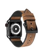 Leather Coated Silicone Watchband Strap for Apple Watch Ultra 49mm / Series 7 / 8 45mm / Series 6 / 5 / 4 / SE / SE (2022) 44m / Series / Series 3 / 2 / 1 42mm - Crazy Horse Brown