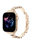 Leopard Print Band for Apple Watch 10 46mm / Ultra 2 / Ultra 49mm / 9 8 7 45mm / SE (2023) SE (2022) SE 6 5 4 44mm / 3 2 1 42mm Metal Strap - Gold