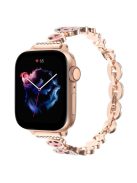 Leopard Print Band for Apple Watch 10 46mm / Ultra 2 / Ultra 49mm / 9 8 7 45mm / SE (2023) SE (2022) SE 6 5 4 44mm / 3 2 1 42mm Metal Strap - Rose Gold