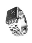 Luxury Three Beads Stainless Steel Watch Band for Apple Watch Series 10 46mm / Ultra 2 Ultra 49mm / 9 8 7 45mm / SE (2023) SE (2022) SE 6 5 4 44mm / 3 2 1 42mm - Silver