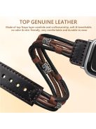 M / L Size Ethnic Style Strap for Apple Watch 10 46mm / Ultra 2 / Ultra 49mm / 9 8 7 45mm / SE (2023) SE (2022) SE 6 5 4 44mm / 3 2 1 42mm Cowhide Watch Band - Black