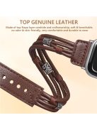 M / L Size Ethnic Style Strap for Apple Watch 10 46mm / Ultra 2 / Ultra 49mm / 9 8 7 45mm / SE (2023) SE (2022) SE 6 5 4 44mm / 3 2 1 42mm Cowhide Watch Band - Brown