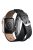 M / L Size For Apple Watch 10 46mm / Ultra 2 / Ultra 49mm / 9 8 7 45mm / SE (2023) SE (2022) SE 6 5 4 44mm / 3 2 1 42mm Cowhide Strap Punk Style Watch Band - Black