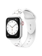 M Size for Apple Watch Series 10 46mm / Ultra 2 Ultra 49mm /  Series 9 8 7 45mm / 6 5 4 SE (2023) SE (2022) SE 44mm / 3 2 1 42mm Pattern Printed Adjustable Band Silicone Watch Strap - Marble