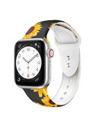 M Size for Apple Watch Series 10 46mm / Ultra 2 Ultra 49mm /  Series 9 8 7 45mm / 6 5 4 SE (2023) SE (2022) SE 44mm / 3 2 1 42mm Pattern Printed Adjustable Band Silicone Watch Strap - Sunflower