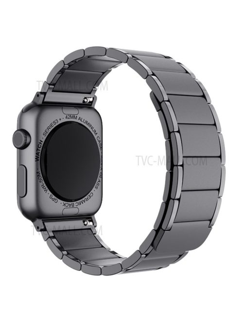 Magnetic Absorption Watch Band Adjustable Metal Wrist Strap Replacement for Apple Watch Series 10 46mm / Ultra 2 Ultra 49mm / 9 8 7 45mm / SE (2023) SE (2022) SE 6 5 4 44mm / 3 2 1 42mm - Black