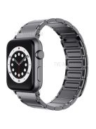 Magnetic Absorption Watch Band Adjustable Metal Wrist Strap Replacement for Apple Watch Series 10 46mm / Ultra 2 Ultra 49mm / 9 8 7 45mm / SE (2023) SE (2022) SE 6 5 4 44mm / 3 2 1 42mm - Black