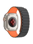 Magnetic Band for Apple Watch Series 10 42mm / 9 8 7 41mm / SE (2023) SE (2022) SE 6 5 4 40mm / 3 2 1 38mm AW Silicone Adjustable Strap - Black+Orange