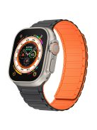 Magnetic Band for Apple Watch Series 10 42mm / 9 8 7 41mm / SE (2023) SE (2022) SE 6 5 4 40mm / 3 2 1 38mm AW Silicone Adjustable Strap - Black+Orange