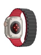 Magnetic Band for Apple Watch Series 10 42mm / 9 8 7 41mm / SE (2023) SE (2022) SE 6 5 4 40mm / 3 2 1 38mm AW Silicone Adjustable Strap - Black+Red