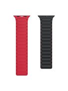 Magnetic Band for Apple Watch Series 10 42mm / 9 8 7 41mm / SE (2023) SE (2022) SE 6 5 4 40mm / 3 2 1 38mm AW Silicone Adjustable Strap - Black+Red