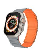 Magnetic Band for Apple Watch Series 10 42mm / 9 8 7 41mm / SE (2023) SE (2022) SE 6 5 4 40mm / 3 2 1 38mm AW Silicone Adjustable Strap - Grey+Orange