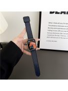 Magnetic Buckle Strap for Apple Watch 10 46mm / Ultra 2 / Ultra 49mm / 9 8 7 45mm / SE (2023) SE (2022) SE 6 5 4 44mm / 3 2 1 42mm PU Leather Band - Navy Blue