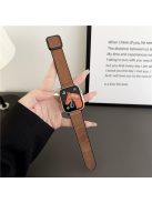 Magnetic Buckle Strap for Apple Watch 10 46mm / Ultra 2 / Ultra 49mm / 9 8 7 45mm / SE (2023) SE (2022) SE 6 5 4 44mm / 3 2 1 42mm PU Leather Band - Red-Brown