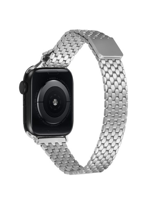 Magnetic Buckle Strap for Apple Watch 10 46mm / Ultra 2 / Ultra 49mm / 9 8 7 45mm / SE (2023) SE (2022) SE 6 5 4 44mm / 3 2 1 42mm Stainless Steel Band - Silver