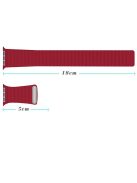 Magnetic Loop Genuine Leather Watch Replacement Band for Apple Watch Series 10 42mm / 9 8 7 41mm / SE (2023) SE (2022) SE 6 5 4 40mm / 3 2 1 38mm - Red