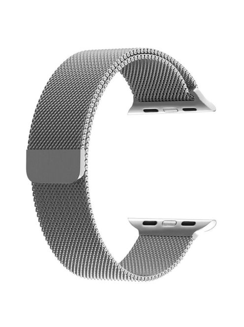 Magnetic Milanese Loop Metal Watch Band for Apple Watch Series 10 46mm / Ultra 2 Ultra 49mm / 9 8 7 45mm / SE (2023) SE (2022) SE 6 5 4 44mm / 3 2 1 42mm - Silver