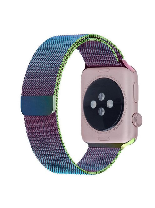 Magnetic Milanese Loop Metal Watch Band Strap for Apple Watch Series 10 46mm / Ultra 2 Ultra 49mm / 9 8 7 45mm / SE (2023) SE (2022) SE 6 5 4 44mm / 3 2 1 42mm - Multi-Color