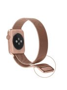 Magnetic Milanese Loop Metal Watch Bracelet for Apple Watch Series 10 46mm / Ultra 2 Ultra 49mm / 9 8 7 45mm / SE (2023) SE (2022) SE 6 5 4 44mm / 3 2 1 42mm - Rose Gold