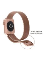 Magnetic Milanese Loop Metal Watch Bracelet for Apple Watch Series 10 46mm / Ultra 2 Ultra 49mm / 9 8 7 45mm / SE (2023) SE (2022) SE 6 5 4 44mm / 3 2 1 42mm - Rose Gold