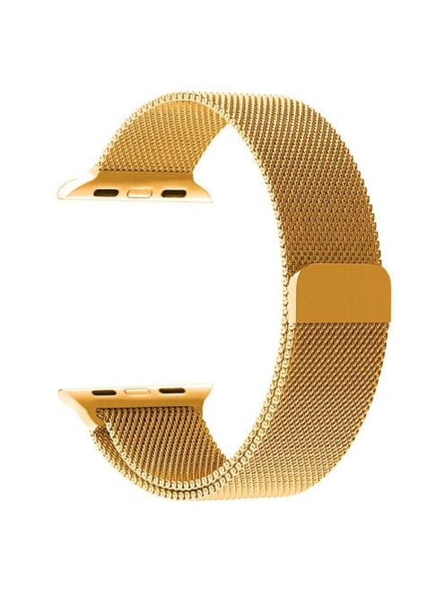 Magnetic Milanese Loop Metal Watch Wrist Band for Apple Watch Series 10 46mm / Ultra 2 Ultra 49mm / 9 8 7 45mm / SE (2023) SE (2022) SE 6 5 4 44mm / 3 2 1 42mm - Gold