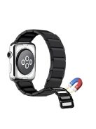 Magnetic Stainless Steel Watch Band for Apple Watch Series 10 42mm / 9 8 7 41mm / SE (2023) SE (2022) SE 6 5 4 40mm / 3 2 1 38mm -  Black