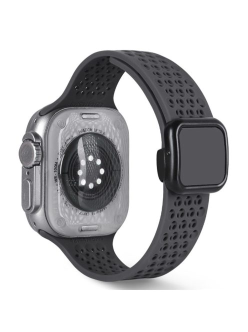 Magnetic Strap for Apple Watch 10 46mm / Ultra 2 / Ultra 49mm / 9 8 7 45mm / SE (2023) SE (2022) SE 6 5 4 44mm / 3 2 1 42mm Silicone Band - Dark Grey