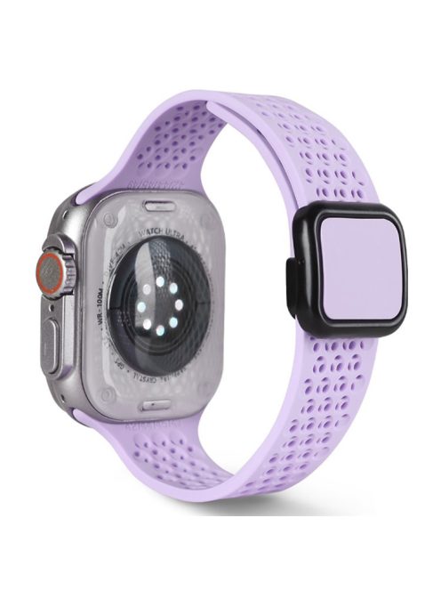 Magnetic Strap for Apple Watch 10 46mm / Ultra 2 / Ultra 49mm / 9 8 7 45mm / SE (2023) SE (2022) SE 6 5 4 44mm / 3 2 1 42mm Silicone Band - Lavender