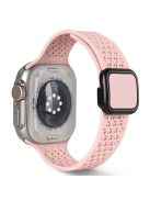 Magnetic Strap for Apple Watch 10 46mm / Ultra 2 / Ultra 49mm / 9 8 7 45mm / SE (2023) SE (2022) SE 6 5 4 44mm / 3 2 1 42mm Silicone Band - Sandy Pink