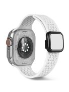 Magnetic Strap for Apple Watch 10 46mm / Ultra 2 / Ultra 49mm / 9 8 7 45mm / SE (2023) SE (2022) SE 6 5 4 44mm / 3 2 1 42mm Silicone Band - White