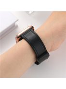 Magnetic Strap for Apple Watch Series 10 42mm / 9 8 7 41mm / SE (2023) SE (2022) SE 6 5 4 40mm / 3 2 1 38mm Leather Coated Silicone Watchband - Black