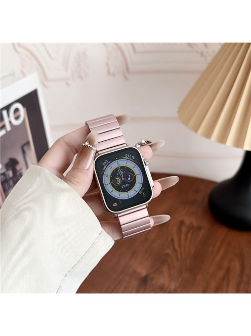 Magnetic Watch Band For Apple Watch Series 10 42mm / 9 8 7 41mm / SE (2023 SE (2022) SE 6 5 4 40mm / 3 2 1 38mm Stainless Steel Strap - Rose Pink