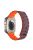 Magnetic Watch Band for Apple Watch Series 10 42mm / 9 8 7 41mm / SE (2023) SE (2022) SE 6 5 4 40mm / 3 2 1 38mm Tank Style Silicone Bracelet Strap - Berry Purple+Orange