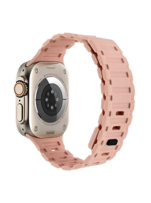 Magnetic Watch Band for Apple Watch Series 10 42mm / 9 8 7 41mm / SE (2023) SE (2022) SE 6 5 4 40mm / 3 2 1 38mm Tank Style Silicone Bracelet Strap - Vintage Rose