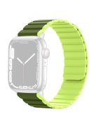 Magnetic Watch Band for Apple Watch Series 10 46mm / Ultra 2 Ultra 49mm /  Series 9 8 7 45mm / 6 5 4 SE (2023) SE (2022) SE 44mm / 3 2 1 42mm Dual Color Silicone Watch Strap - Dark Green / Light Green