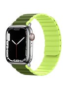 Magnetic Watch Band for Apple Watch Series 10 46mm / Ultra 2 Ultra 49mm /  Series 9 8 7 45mm / 6 5 4 SE (2023) SE (2022) SE 44mm / 3 2 1 42mm Dual Color Silicone Watch Strap - Dark Green / Light Green