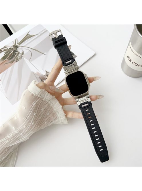 Mechanical Style TPU Watch Strap for Apple Watch Series 10 42mm / 9 8 7 41mm / SE (2023) SE (2022) SE 6 5 4 40mm / 3 2 1 38mm Wrist Band - Black