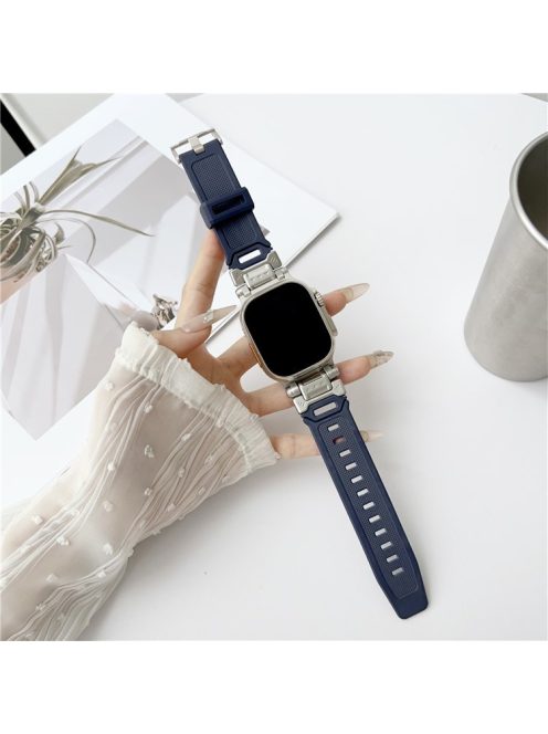 Mechanical Style TPU Watch Strap for Apple Watch Series 10 42mm / 9 8 7 41mm / SE (2023) SE (2022) SE 6 5 4 40mm / 3 2 1 38mm Wrist Band - Dark Blue