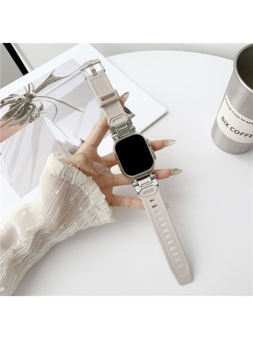 Mechanical Style TPU Watch Strap for Apple Watch Series 10 42mm / 9 8 7 41mm / SE (2023) SE (2022) SE 6 5 4 40mm / 3 2 1 38mm Wrist Band - Starlight