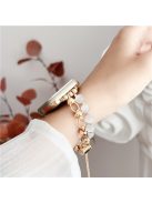 Metal Bracelet Watchband for Apple Watch Series 10 42mm / 9 8 7 41mm / SE (2023) SE (2022) SE 6 5 4 40mm / 3 2 1 38mm Beads Charm Watch Strap - Gold