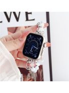 Metal Bracelet Watchband for Apple Watch Series 10 42mm / 9 8 7 41mm / SE (2023) SE (2022) SE 6 5 4 40mm / 3 2 1 38mm Beads Charm Watch Strap - Silver