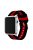 Metal Buckle Woven Nylon Watch Strap Replacement for Apple Watch Series 10 46mm / Ultra 2 Ultra 49mm / 9 8 7 45mm / SE (2023) SE (2022) SE 6 5 4 44mm / 3 2 1 42mm - Black / Red