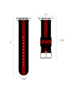 Metal Buckle Woven Nylon Watch Strap Replacement for Apple Watch Series 10 46mm / Ultra 2 Ultra 49mm / 9 8 7 45mm / SE (2023) SE (2022) SE 6 5 4 44mm / 3 2 1 42mm - Black / Red