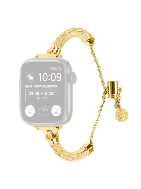 Metal Smart Watch Band for Apple Watch Series 10 42mm / 9 8 7 41mm / SE (2023) SE (2022) SE 6 5 4 40mm / 3 2 1 38mm Bracelet Wrist Strap - Gold