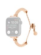 Metal Smart Watch Band for Apple Watch Series 10 42mm / 9 8 7 41mm / SE (2023) SE (2022) SE 6 5 4 40mm / 3 2 1 38mm Bracelet Wrist Strap - Rose Gold