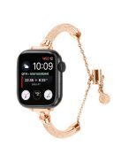 Metal Smart Watch Band for Apple Watch Series 10 42mm / 9 8 7 41mm / SE (2023) SE (2022) SE 6 5 4 40mm / 3 2 1 38mm Bracelet Wrist Strap - Rose Gold